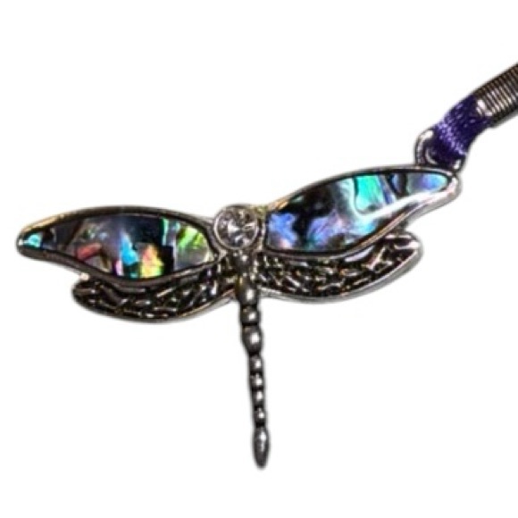 Source Unknown Other - Dragonfly bookmark purple cord flower end